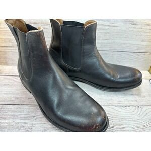 Frye Tyler Ankle Chelsea Boots Mens Size 11D Black Leather Stretch Side FR40157